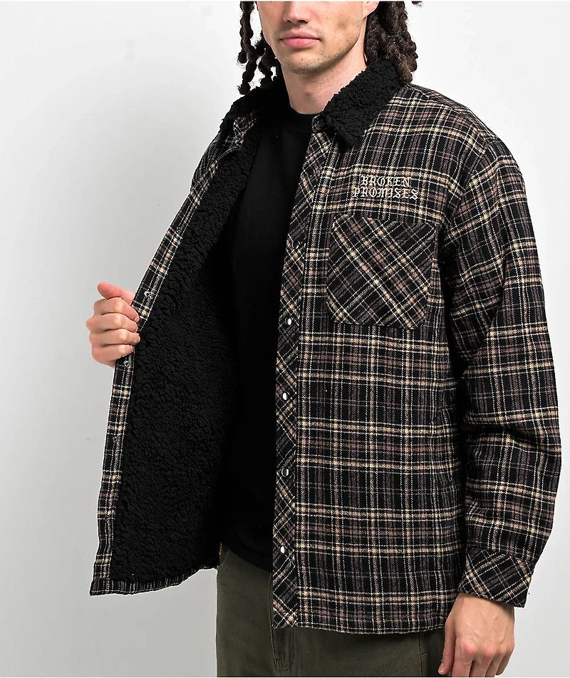Broken Promises Magma Plaid Flannel Shacket