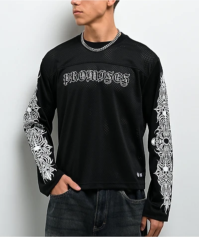 Broken Promises Mausoleum Black Long Sleeve Crop Jersey