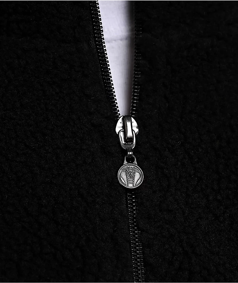 Broken Promises Metal Black Sherpa Quarter Zip Sweatshirt