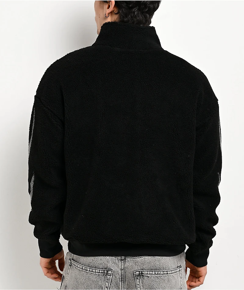 Broken Promises Metal Black Sherpa Quarter Zip Sweatshirt