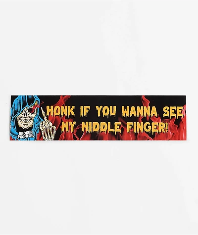 Broken Promises Middle Finger Bumper Sticker