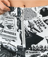 Broken Promises Mixed Media Black & White Flare Pants