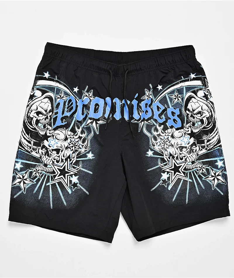 Broken Promises Nautical Black Board Shorts