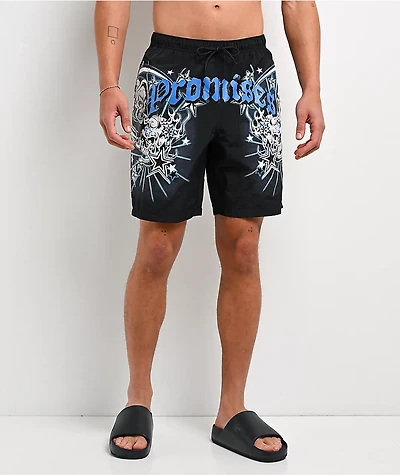 Broken Promises Nautical Black Board Shorts
