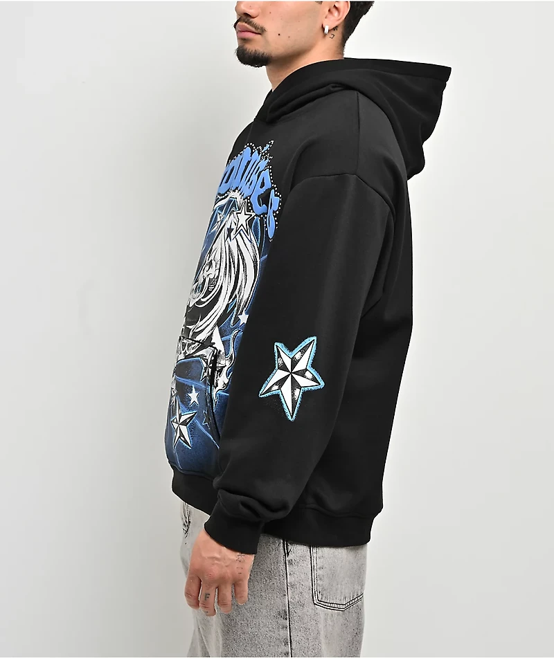 Broken Promises Nautical Rhinestone Black Hoodie