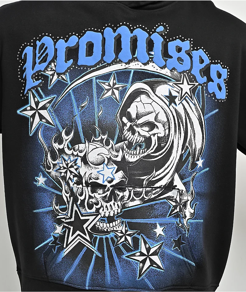 Broken Promises Nautical Rhinestone Black Hoodie
