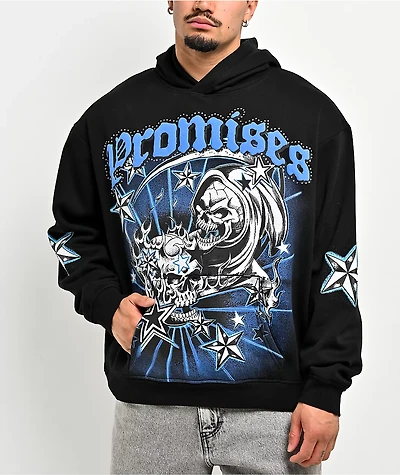 Broken Promises Nautical Rhinestone Black Hoodie