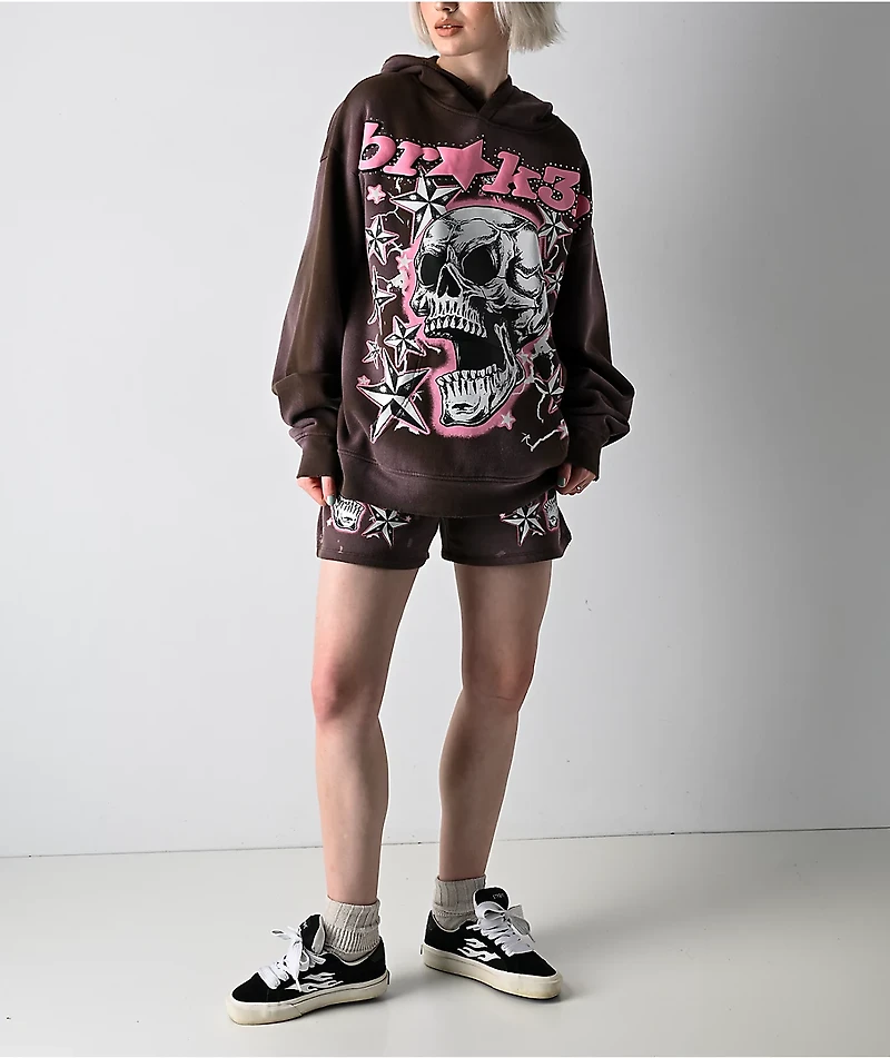 Broken Promises Nautty Brown Wash Hoodie