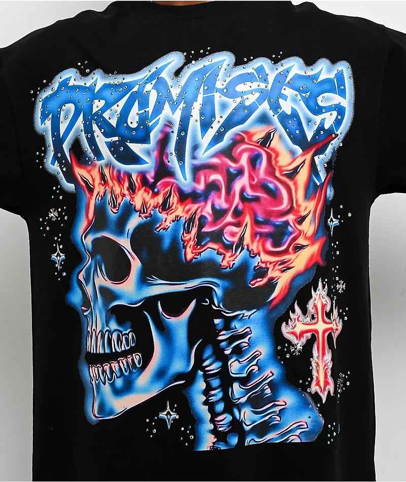 Broken Promises Numbskull Rhinestone Black T-Shirt