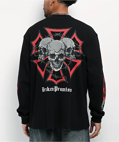 Broken Promises Outlaws Den Black Thermal Long Sleeve T-Shirt