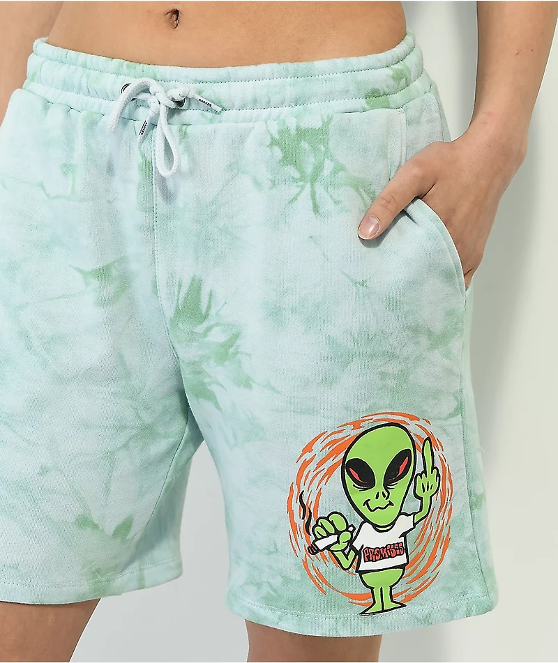 Broken Promises Outsider Teal Tie Dye Sweat Shorts