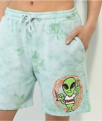 Broken Promises Outsider Teal Tie Dye Sweat Shorts
