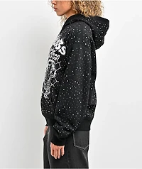 Broken Promises Pain And Pleasure Rhinestone Black Hoodie