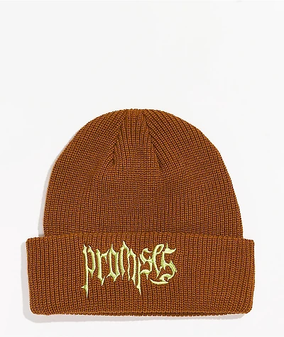 Broken Promises Play Fight Brown Beanie