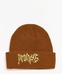 Broken Promises Play Fight Brown Beanie