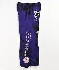 Broken Promises Problems Purple & Black Tie Dye Sweatpants