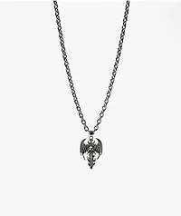 Broken Promises Purgatory Cross 22" Silver Necklace