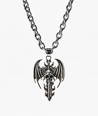 Broken Promises Purgatory Cross 22" Silver Necklace
