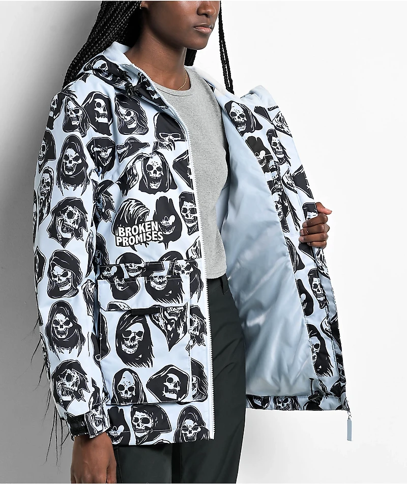 Broken Promises Reaper 5K Light Blue Snowboard Jacket