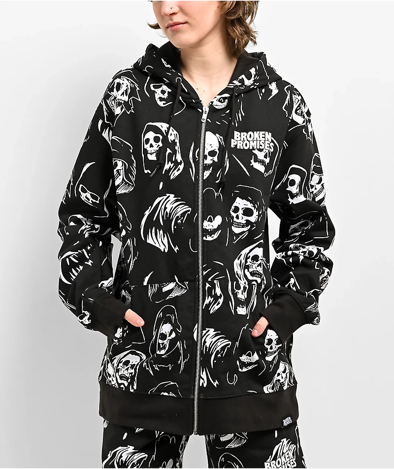 Broken Promises Reaper Guide Black Zip Hoodie