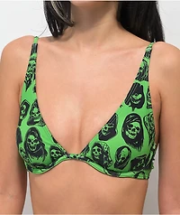 Broken Promises Reaper Guide Green Triangle Bikini Top