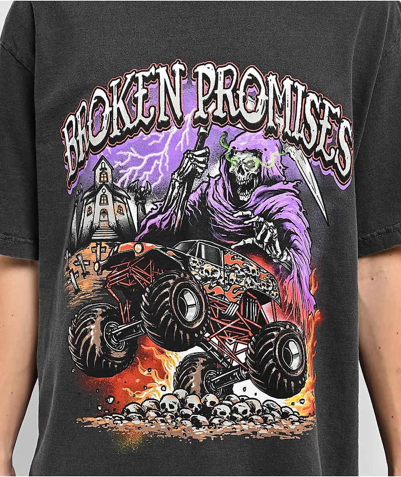 Broken Promises Rest Pieces Washed Black T-Shirt