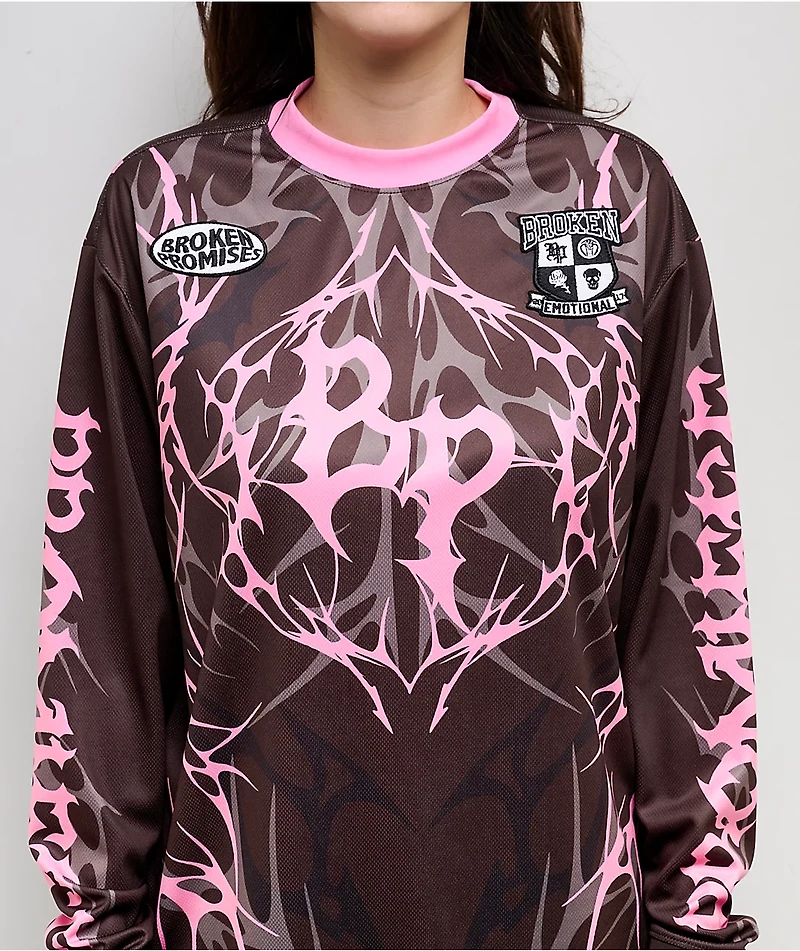 Broken Promises Ritual Moto Brown Long Sleeve Jersey