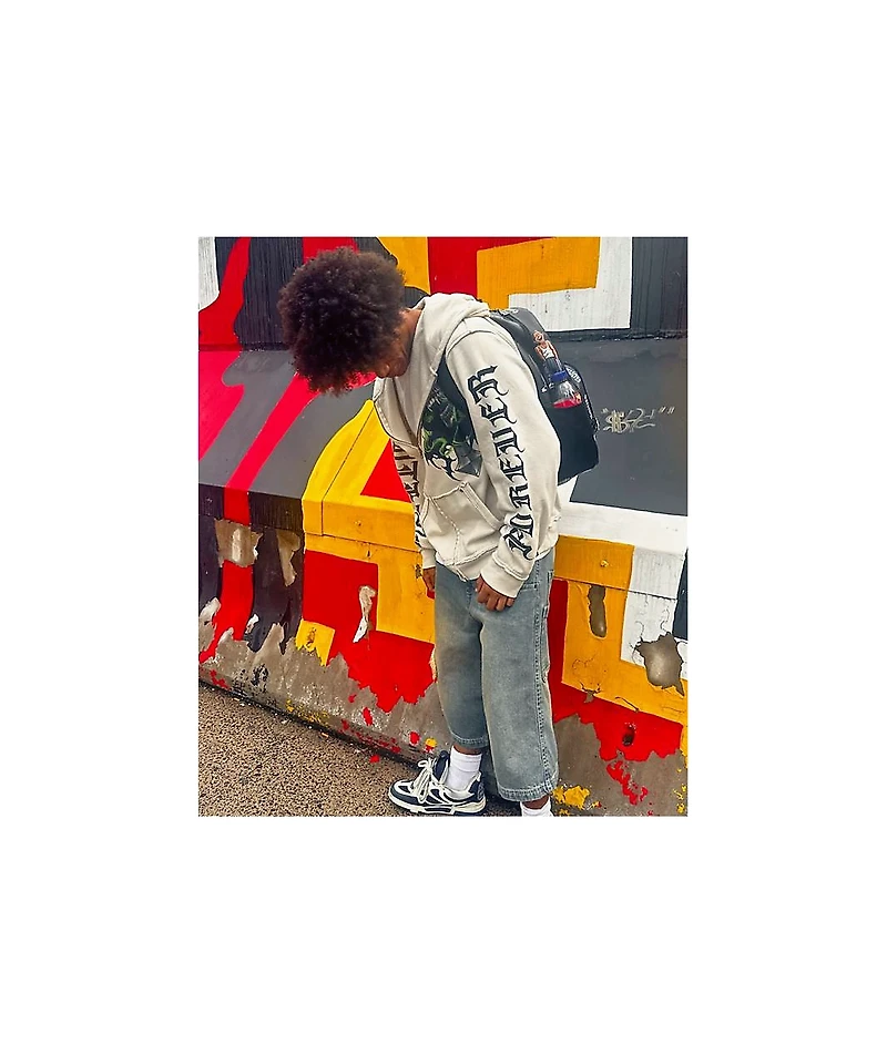 Broken Promises Ritual Natural Boxy Zip Hoodie
