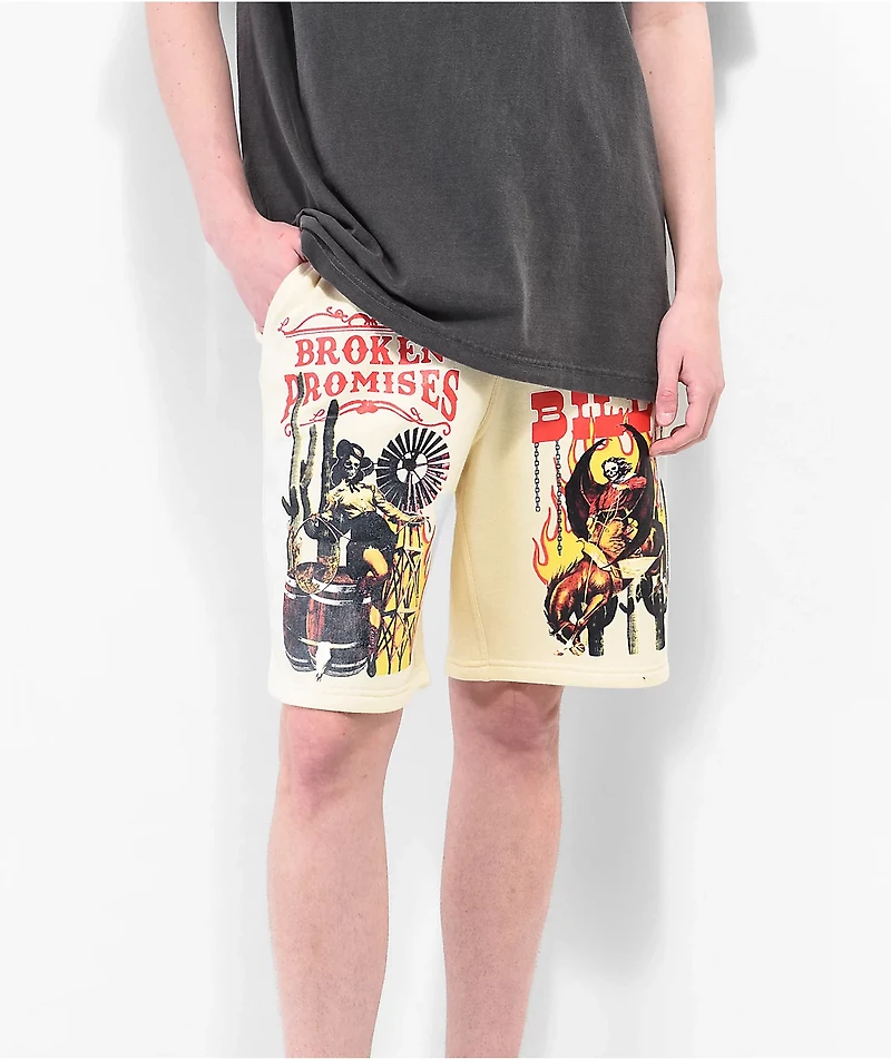 Broken Promises Rodeo Natural Sweat Shorts