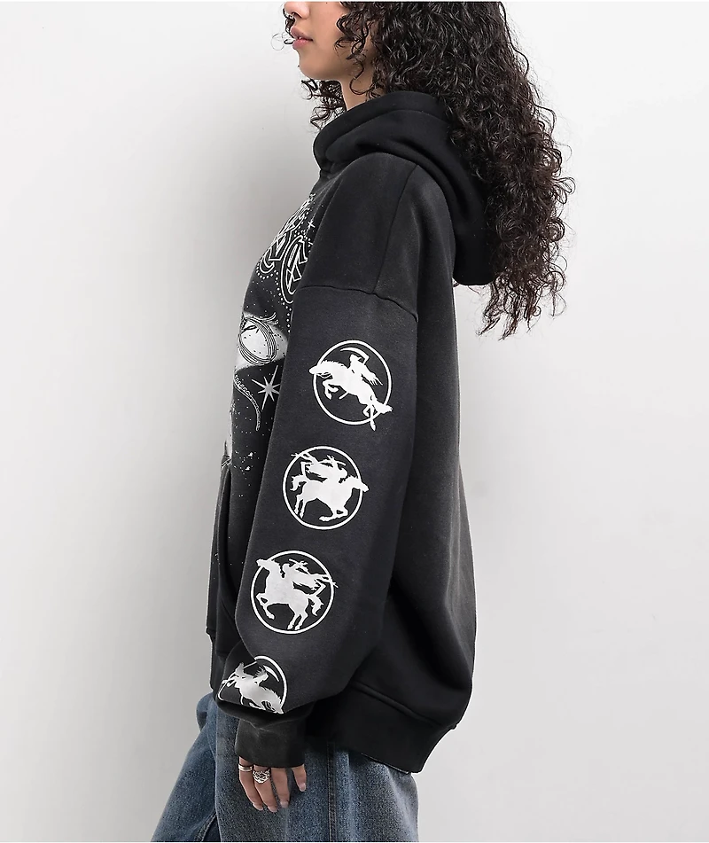 Broken Promises Rodeo Star Black Wash Hoodie