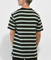 Broken Promises Salvage Script Black, Orange, & Mint Stripe T-Shirt