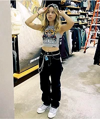 Broken Promises Scarecrow Grey Ribbed Crop Tank Top