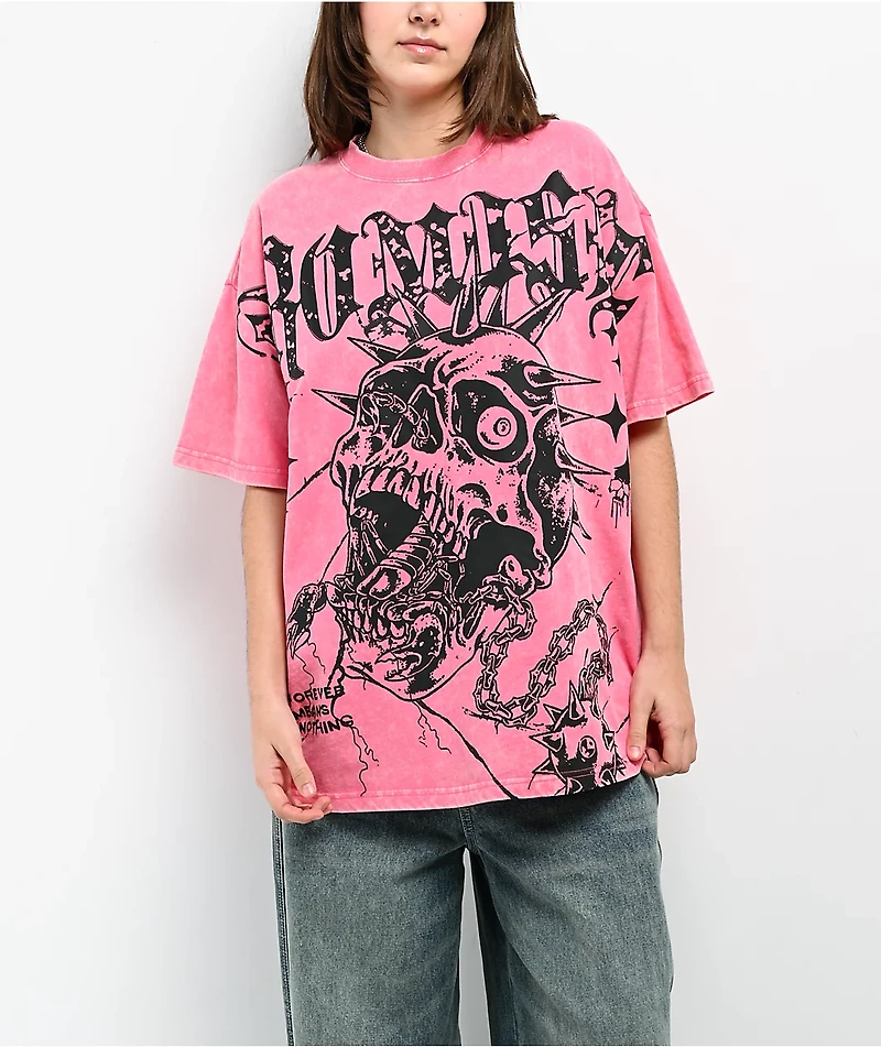 Broken Promises Scorpion Jaw Pink Wash T-Shirt