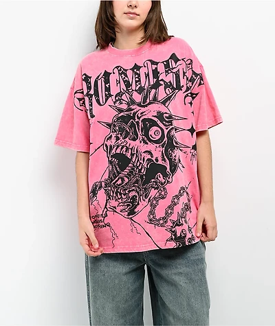Broken Promises Scorpion Jaw Pink Wash T-Shirt