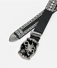 Broken Promises Scorpion Rhinestone Black Belt
