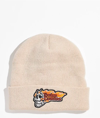 Broken Promises Screamer Beige Beanie