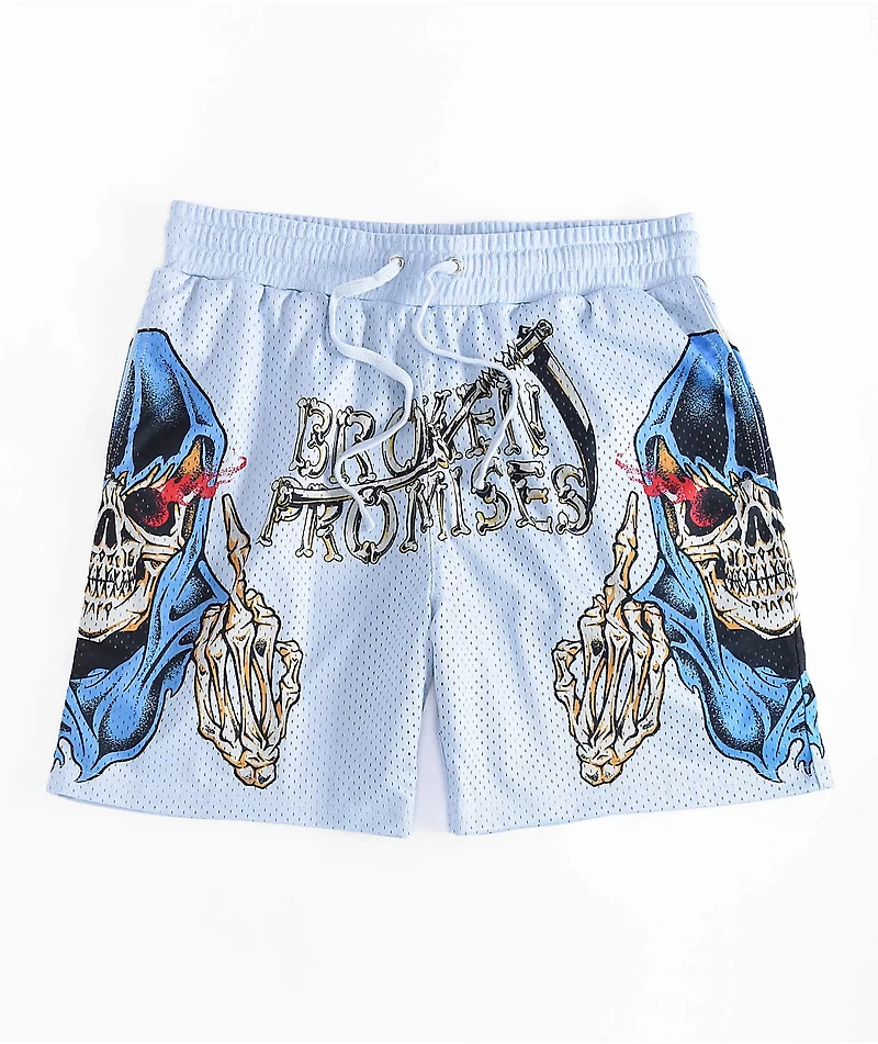 Broken Promises Scythe Blue Mesh Shorts