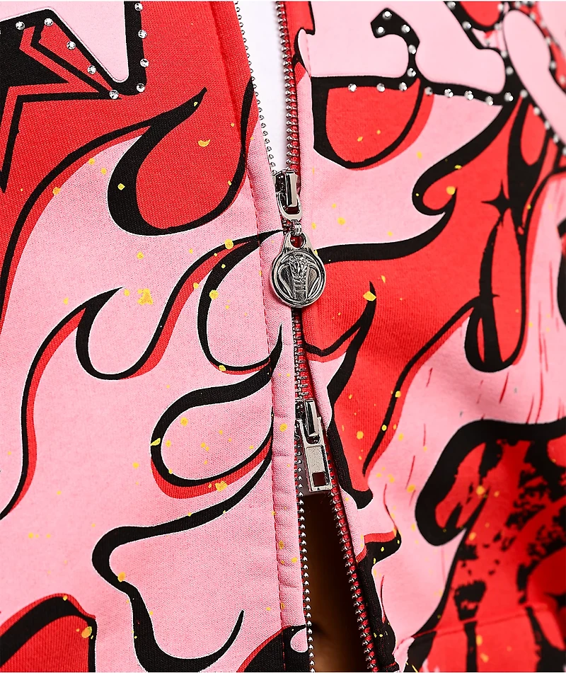 Broken Promises Shooting Star Red Body Bag Zip Hoodie