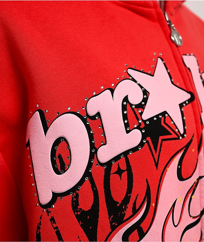 Broken Promises Shooting Star Red Body Bag Zip Hoodie