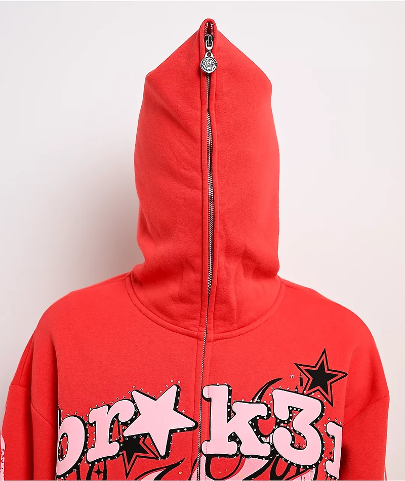 Broken Promises Shooting Star Red Body Bag Zip Hoodie