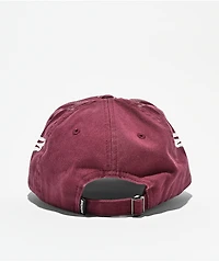 Broken Promises Shred Dark Red Wash Strapback Hat