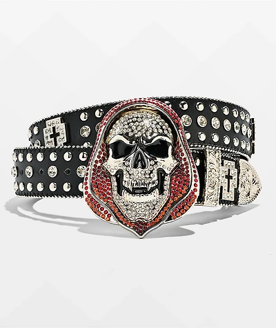 Broken Promises Shriek Rhinestone Black Belt