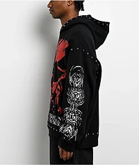Broken Promises Silence Awaits Studded Black Hoodie