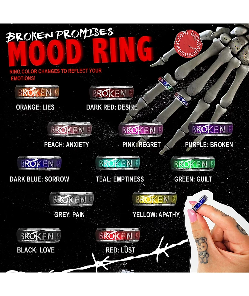 Broken Promises Silver Mood Ring