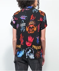 Broken Promises Simulation Black Short Sleeve Button Up Shirt