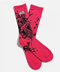 Broken Promises Skullbreaker Pink Crew Socks
