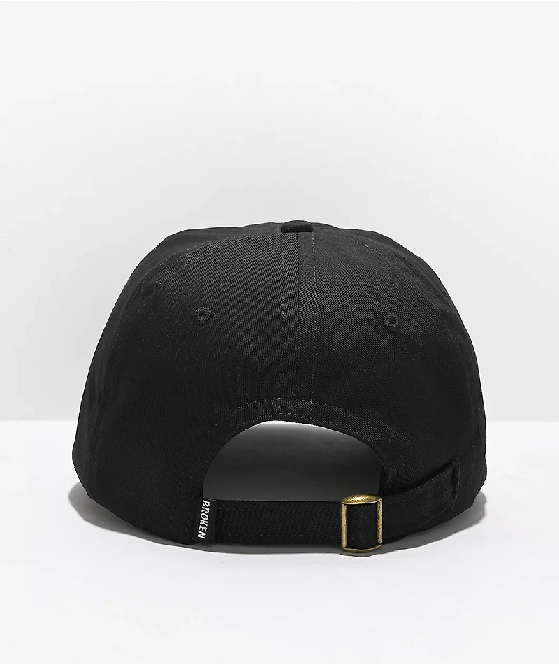Broken Promises Slogan Black Strapback Hat