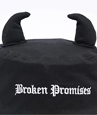 Broken Promises Slogan Horned Black Bucket Hat