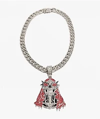 Broken Promises Smoken Reaper 20" Silver Miami Cuban Necklace