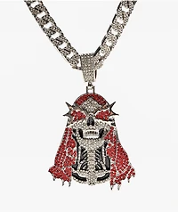 Broken Promises Smoken Reaper 20" Silver Miami Cuban Necklace